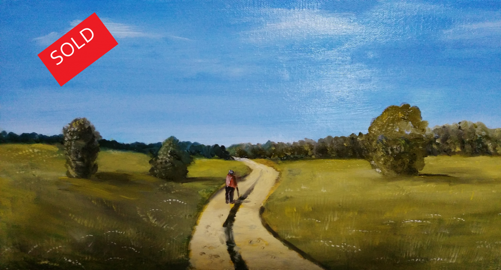 Man Walking - Sold - artbybruce - Oil Painting, Landscape